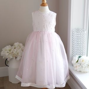 Strasburg Dress Pink Organza Embroidery Flower Girl Special Occasion
